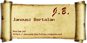 Janousz Bertalan névjegykártya